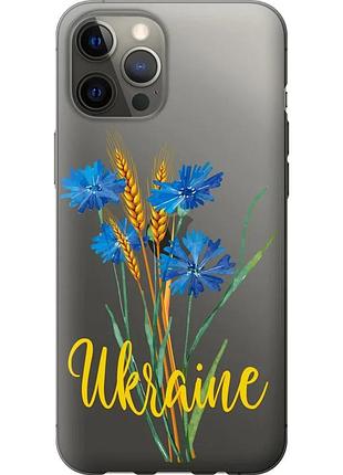 Чохол силіконовий патріотичний на телефон iphone 12 pro max ukraine v2 "5445u-2054-58250"