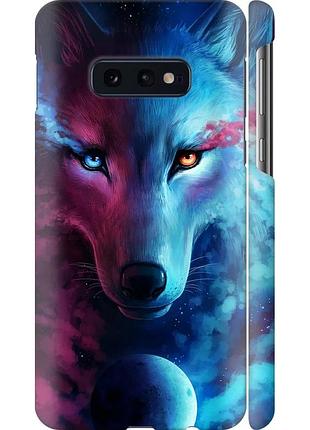 Чехол 3d пластиковый матовый на телефон samsung galaxy s10e арт-волк "3999m-1646-58250"