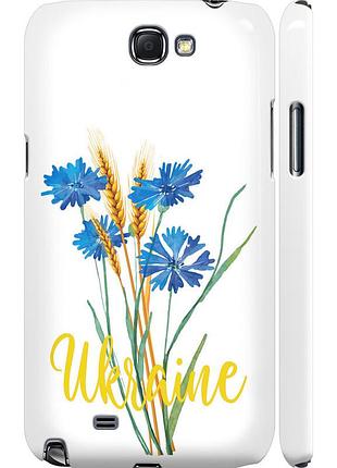Чохол 3d пластиковий матовий патріотичний на телефон samsung galaxy note 2 n7100 ukraine v2 "5445m-17-58250"
