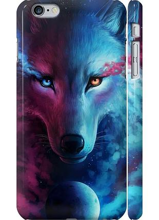 Чехол 3d пластиковый матовый на телефон iphone 6 plus арт-волк "3999m-48-58250"