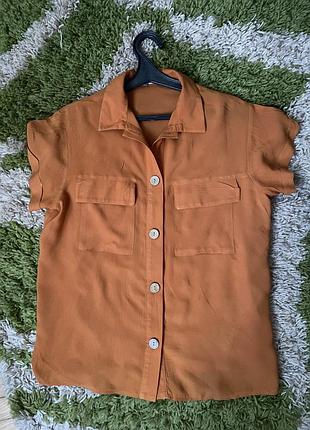 Блуза, сорочка nutmeg з короткими рукавами р. 8