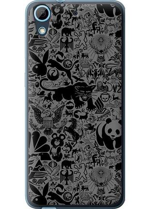 Чехол силиконовый на телефон htc desire 628 dual sim чёрно-серый стикер бомбинг "2432u-949-58250"