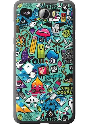 Чехол 2d пластиковый на телефон huawei y5 ii стикер бомбинг 1 "693t-496-58250"