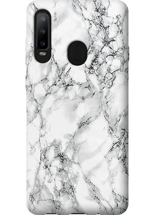 Чехол силиконовый на телефон samsung galaxy a8s мрамор белый "4480u-1636-58250"
