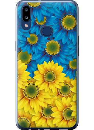 Чохол 2d пластиковий патріотичний на телефон samsung galaxy a10s a107f жовто-блакитні квіти "1048t-1776-58250"