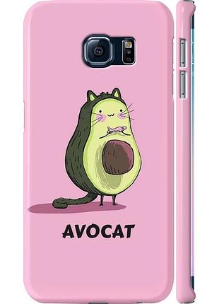 Чехол 3d пластиковый матовый на телефон samsung galaxy s6 edge g925f avocat "4270m-83-58250"