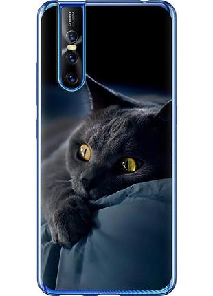 Чохол 2d пластиковий на телефон vivo v15 pro димчастий кіт "825t-1763-58250"