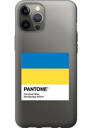 Чохол 2d пластиковий патріотичний на телефон iphone 12 pro max прапор пантон "5275t-2054-58250"