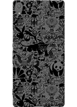 Чехол силиконовый на телефон sony xperia xa ultra dual f3212 чёрно-серый стикер бомбинг "2432u-391-58250"