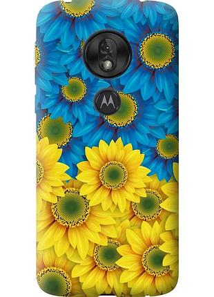 Чохол силіконовий патріотичний на телефон motorola moto g7 play жовто-блакитні квіти "1048u-1656-58250"