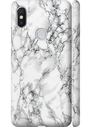 Чехол 3d пластиковый матовый на телефон xiaomi redmi s2 мрамор белый "4480m-1494-58250"