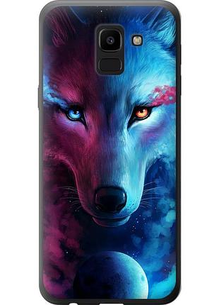 Чехол 2d пластиковый на телефон samsung galaxy j6 2018 арт-волк "3999t-1486-58250"