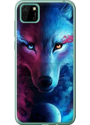 Чехол 2d пластиковый на телефон huawei y5p арт-волк "3999t-1936-58250"