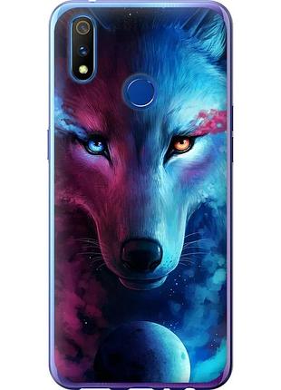 Чехол силиконовый на телефон realme 3 pro арт-волк "3999u-1863-58250"