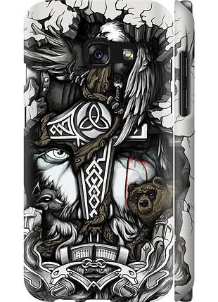Чохол 3d пластиковий матовий на телефон samsung galaxy a3 (2017) тату вікінг "4098m-443-58250"