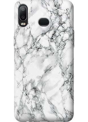 Чохол силіконовий на телефон samsung galaxy a6s мармур білий "4480u-1604-58250"