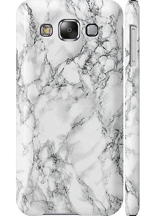 Чехол 3d пластиковый глянцевый на телефон samsung galaxy e5 e500h мрамор белый "4480c-82-58250"