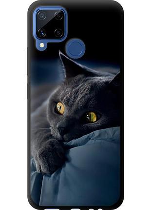 Чехол tpu на телефон realme c15 дымчатый кот "825b-2063-58250"