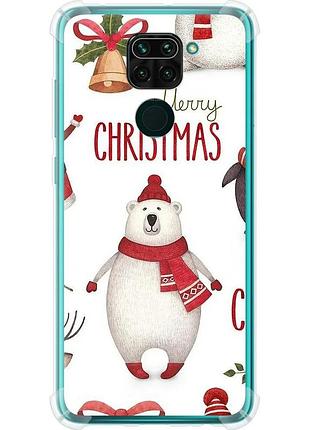 Чехол силикон с усиленными углами на телефон xiaomi redmi note 9 merry christmas "4106sp-2017-58250"