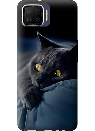 Чехол силиконовый на телефон oppo a73 дымчатый кот "825u-1379-58250"