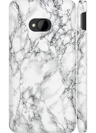 Чохол 3d пластиковий матовий на телефон htc one m7 мармур білий "4480m-36-58250"