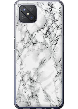 Чохол силіконовий на телефон oppo reno 4 z мармур білий "4480u-2278-58250"