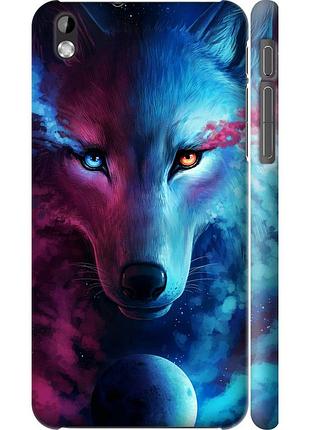Чохол 3d пластиковий матовий на телефон htc desire 816 арт-вовк "3999m-169-58250"