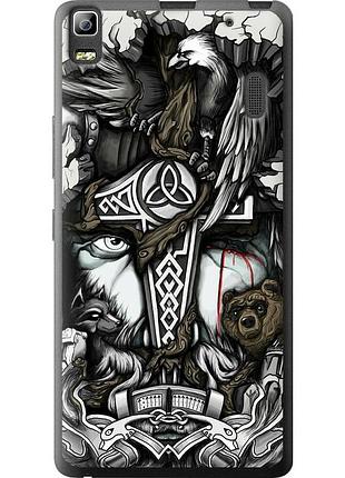 Чохол силіконовий на телефон lenovo a7000 тату вікінг "4098u-120-58250"