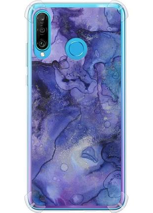Чохол силіконовий протиударний с посиленими кутами на телефон huawei p30 lite мармур 7 "4802sp-1651-58250"