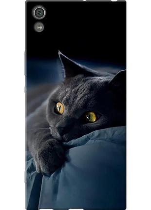 Чехол силиконовый на телефон sony xperia xa1 ultra g3212 дымчатый кот "825u-1237-58250"