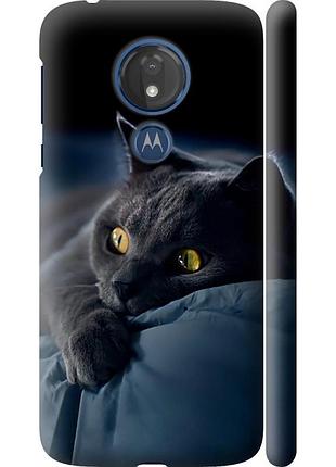 Чохол 3d пластиковий матовий на телефон motorola moto g7 power димчастий кіт "825m-1657-58250"