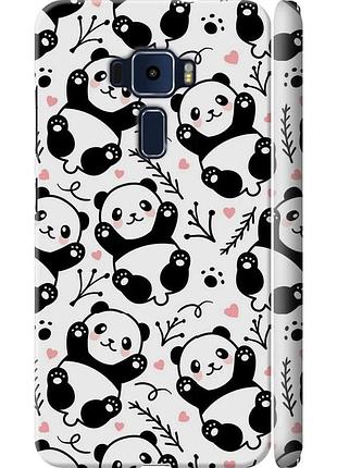 Чехол 3d пластиковый матовый на телефон asus zenfone 3 ze552kl панды "4318m-448-58250"
