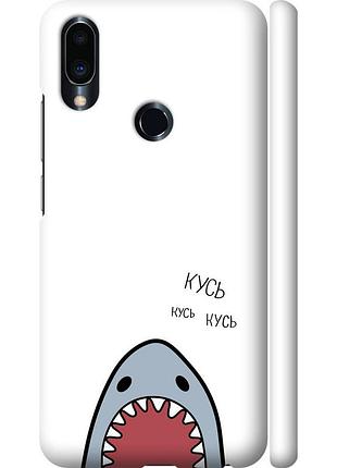 Чехол 3d пластиковый матовый на телефон meizu note 9 акула "4870m-1689-58250"