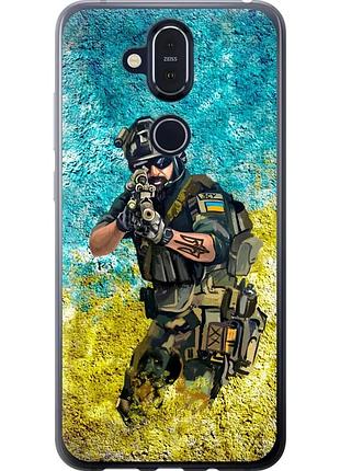 Чехол силиконовый патриотический на телефон nokia 8.1 воин зсу "5311u-1620-58250"