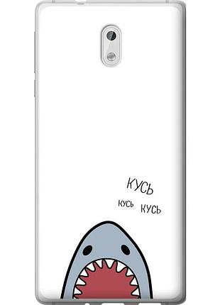 Чехол 2d пластиковый на телефон nokia 3 акула "4870t-818-58250"