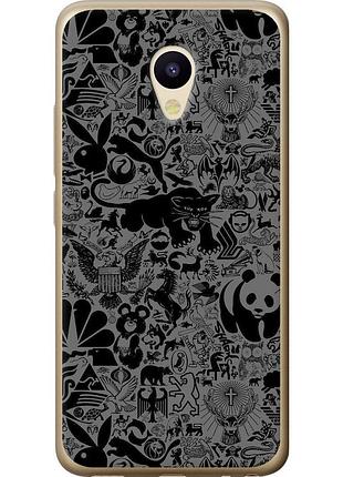 Чохол 2d пластиковий на телефон meizu m5 чорно-сірий стікер бомбінг "2432t-420-58250"