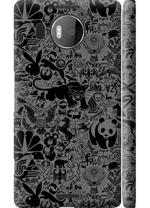 Чохол 3d пластиковий матовий на телефон microsoft lumia 950 xl dual sim чорно-сірий стікер бомбінг "2432m-407-58250"