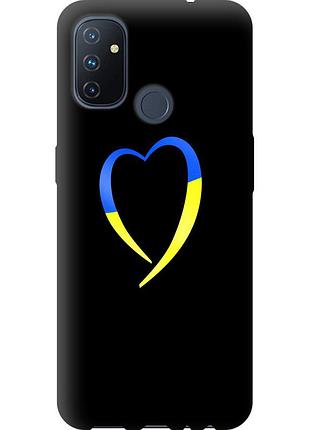 Чехол tpu патриотический на телефон oneplus nord n100 жёлто-голубое сердце "885b-2130-58250"