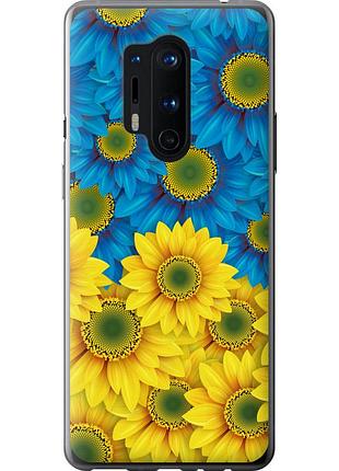 Чехол силиконовый патриотический на телефон oneplus 8 pro жёлто-голубые цветы "1048u-1896-58250"