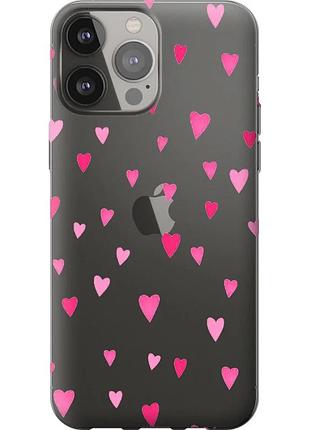 Чохол 2d пластиковий на телефон iphone 13 pro max сердечка 2 "4763t-2371-58250"