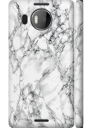 Чехол 3d пластиковый глянцевый на телефон microsoft lumia 950 xl dual sim мрамор белый "4480c-407-58250"