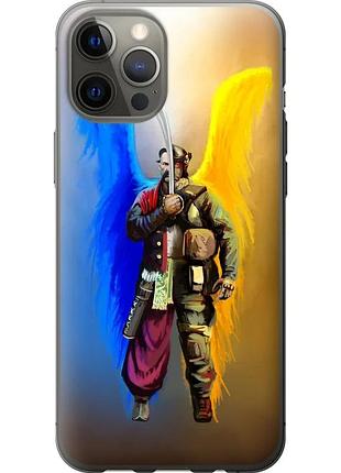Чехол силиконовый патриотический на телефон iphone 12 pro max воин-ангел "5317u-2054-58250"