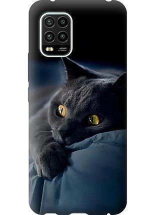 Чохол 2d пластиковий на телефон xiaomi mi 10 lite димчастий кіт "825t-1924-58250"