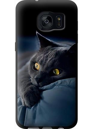 Чохол tpu на телефон samsung galaxy s7 edge g935f димчастий кіт "825b-257-58250"