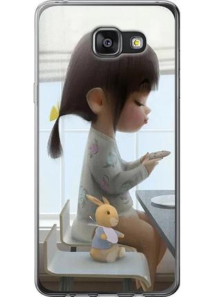 Чохол 2d пластиковий на телефон samsung galaxy a7 (2016) a710f мила дівчинка з зайчиком "4039t-121-58250"