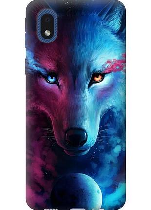 Чехол силиконовый на телефон samsung galaxy a01 core a013f арт-волк "3999u-2065-58250"