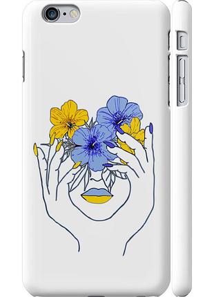 Чохол 3d пластиковий матовий патріотичний на телефон iphone 6 plus дівчина v4 "5276m-48-58250"