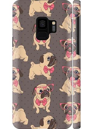 Чохол 3d пластиковий матовий на телефон samsung galaxy s9 мопсики 2 "4362m-1355-58250"