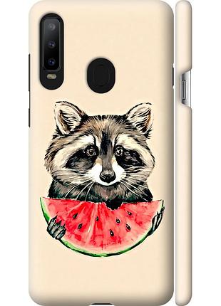 Чохол 3d пластиковий матовий на телефон samsung galaxy a8s єнотик з кавуном "4605m-1636-58250"