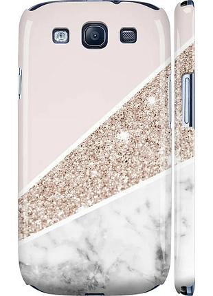 Чехол 3d пластиковый матовый на телефон samsung galaxy s3 i9300 пастельный мрамор "4342m-11-58250"